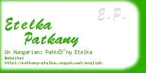 etelka patkany business card